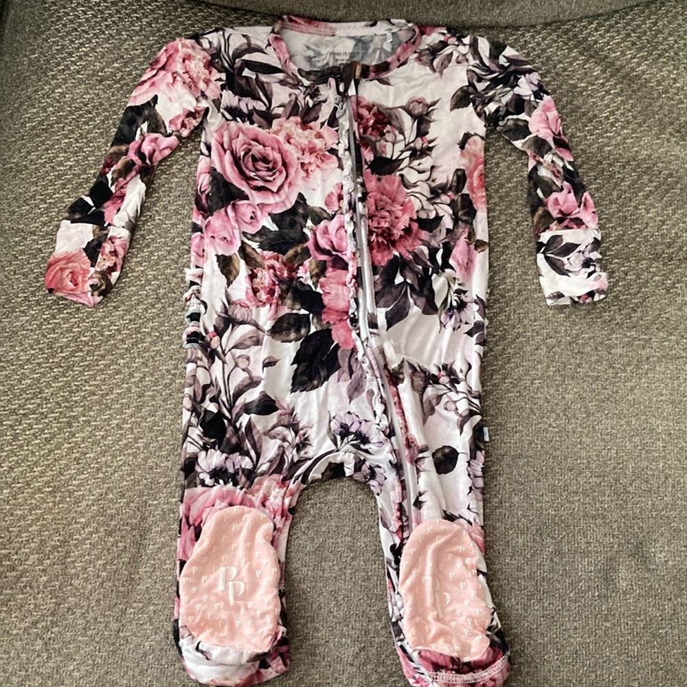 Posh peanut floral zippered one piece